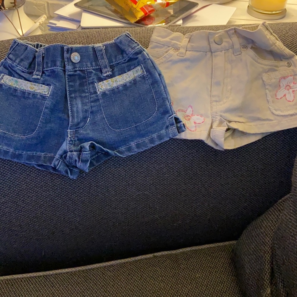 2 pairs of 3-6 month Old Navy Baby Girl Shorts